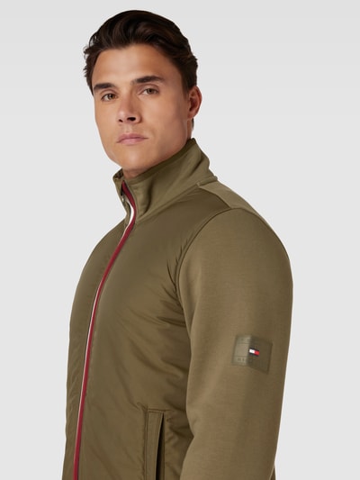 Tommy Hilfiger Sweatjacke mit Kontraststreifen Dunkelgruen 3