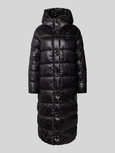 Blauer Usa Gewatteerde lange jas met labeldetail, model 'BELLEVUE' Zwart - 2