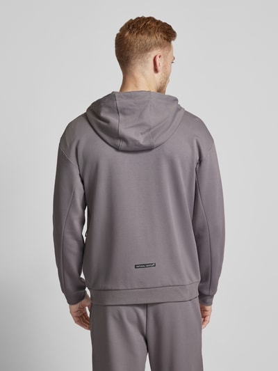 EA7 Emporio Armani Sweatjacke mit Label-Print Modell 'VENTUS' Mittelgrau 5