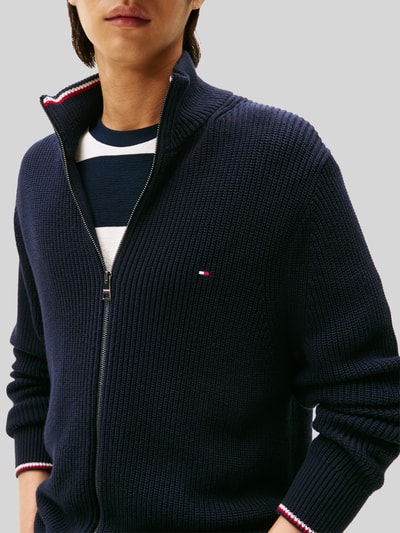 Tommy Hilfiger Regular Fit Strickjacke aus reiner Baumwolle Marine 3