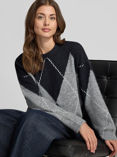Jake*s Casual Regular Fit Pullover aus Wollmix Dunkelblau 3