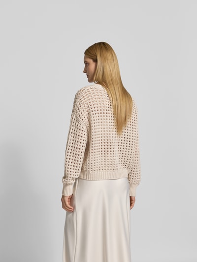 Juvia Relaxed Fit Pullover mit Lochmuster Sand 5