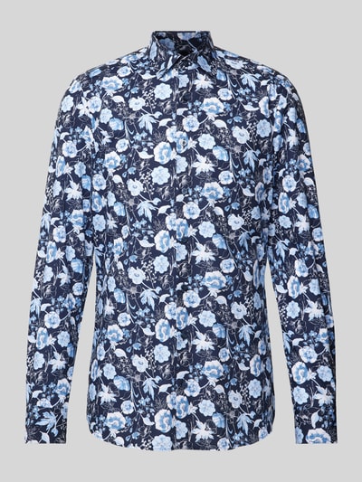 OLYMP Level Five Body fit zakelijk overhemd met bloemenprint, model 'Taviano' Marineblauw - 2