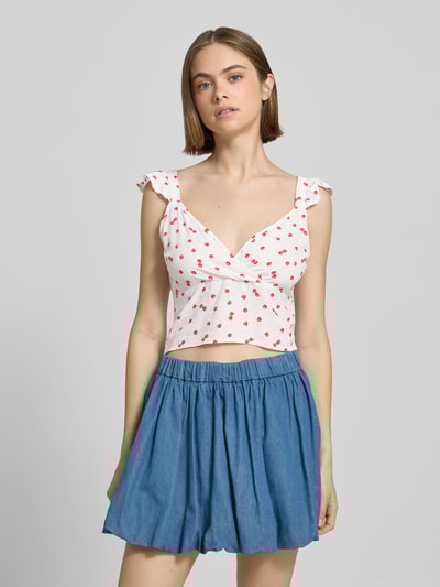 Only Slim Fit Crop Top aus reiner Viskose Modell 'NOVA LIFE' Offwhite 4