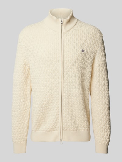 Gant Strickjacke mit Reißverschluss Offwhite 2