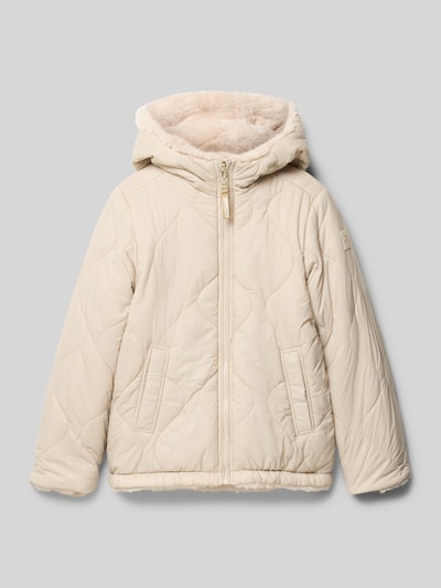 Garcia Regular Fit Winterjacke mit Kunstfellbesatz Ecru 4