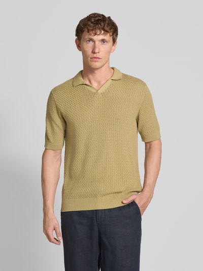 MCNEAL Koszulka polo z dzianiny o kroju regular fit z fakturowanym wzorem Trzcinowy 4