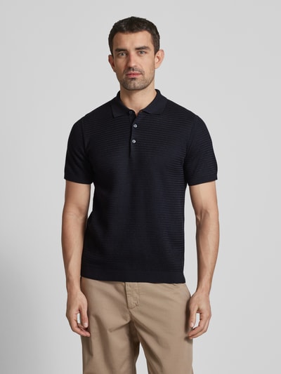 Cinque Regular Fit Poloshirt mit Strukturmuster Modell 'FLAVI' Marine 4