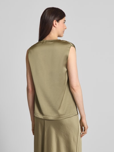 s.Oliver BLACK LABEL Loose Fit Satinbluse aus Viskose-Mix Khaki 5