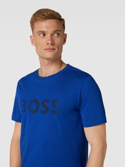 BOSS Green T-Shirt mit Label-Print Royal 3