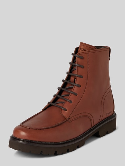 JOOP! SHOES Leren boots met labeldetails, model 'loreto hektor' Cognac - 1