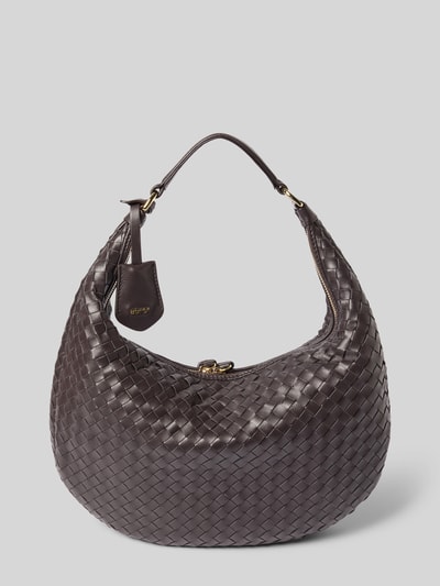 Abro Shoulder Bag mit Logo-Applikation Modell 'Nana' Dunkelbraun 2