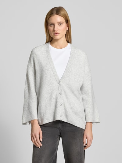 American Vintage Relaxed Fit Cardigan mit Woll-Anteil Modell 'Damsville' Hellgrau Melange 4