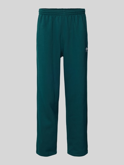 adidas Originals Spodnie dresowe z elastycznym pasem i wyhaftowanym logo Ciemnozielony 2