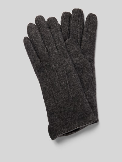 EEM Handschoenen van wolmix met logo-applicatie Antraciet - 1