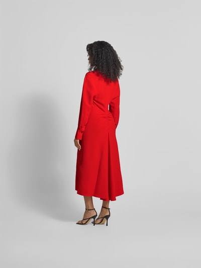 Victoria Beckham Midikleid mit Resortkragen Rot 5