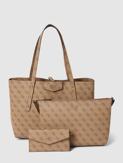 Guess Tote Bag mit Allover-Logo-Muster Modell 'BRENTON' Beige 2