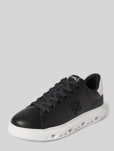 Karl Lagerfeld Leren sneakers met labeldetails, model 'KAPRI' Zwart - 1