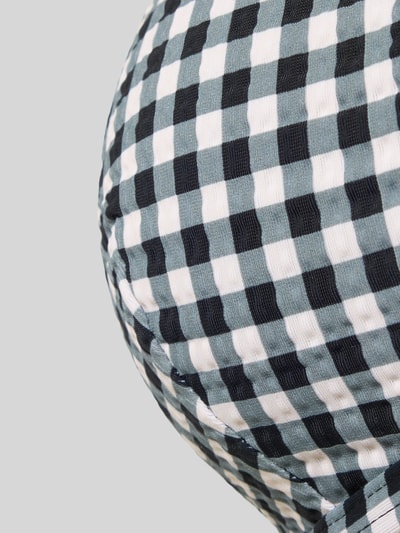 Produktfoto, Bikini-Oberteil mit Vichy-Karo und Schnürung von Jake*s Casual, Damenmodell, Material-Mix, feine Struktur, Stretch-Anteil