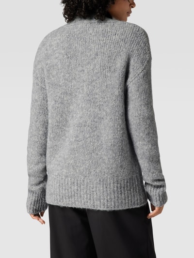 HUGO Cardigan mit gerippten Abschlüssen Modell 'SAMIRENDA' Mittelgrau meliert 5