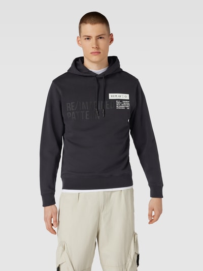 Replay Hoodie met labelprint Zwart - 4