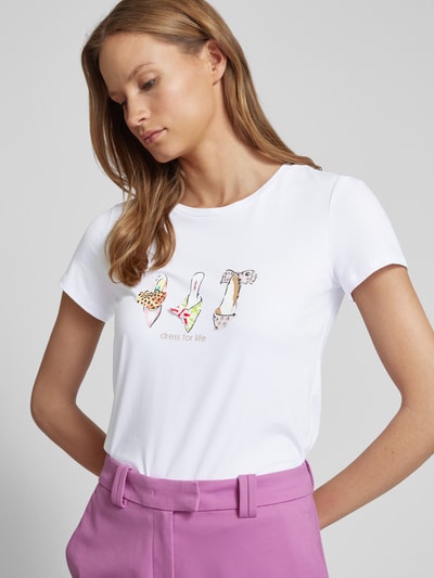 More & More T-shirt met strass-steentjes Wit - 3