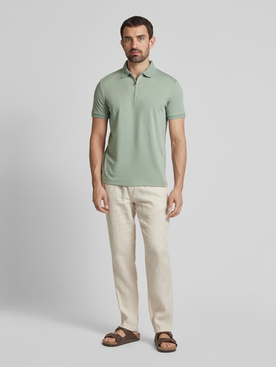 SELECTED HOMME Poloshirt met korte ritssluiting Lichtgroen - 1