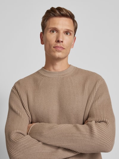 Drykorn Gebreide pullover met ronde hals, model 'LEANDO' Beige - 3