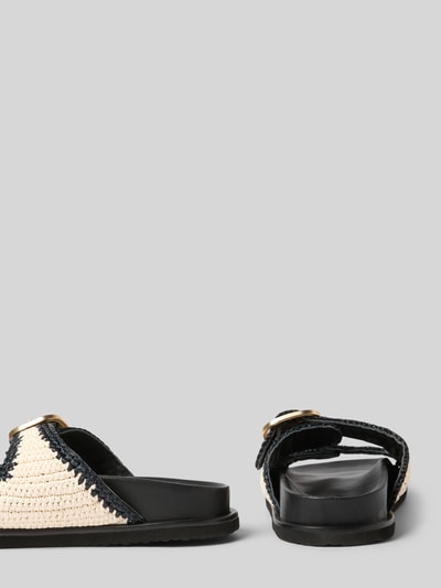 INUOVO Slides in Flecht-Optik Black 2
