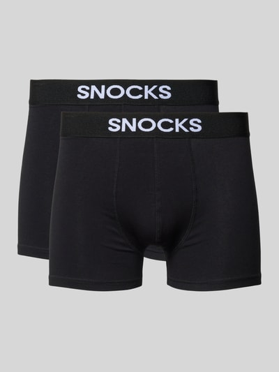 Snocks Slim Fit Boxershorts mit Logo-Detail im 2er-Pack Black 1