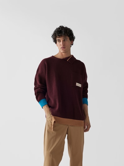 Marni Pullover mit Destroyed-Details Bordeaux 4