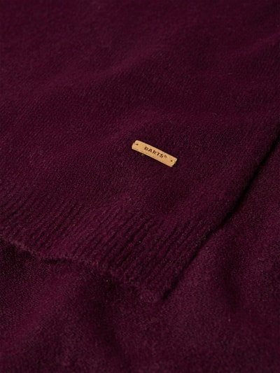 Produktfoto, Schal mit Label-Patch Modell 'Witzia' von Barts in dunklem Bordeauxrot mit feiner Strickstruktur, Damen Schal von Barts