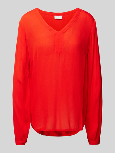 Kaffe Blusenshirt aus Viskose mit V-Ausschnitt Modell 'AMBER' Rot 2