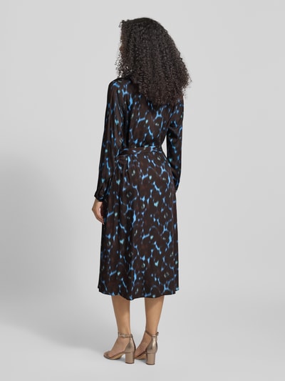 Milano Italy Hemdblusenkleid aus Viskose mit Bindegürtel Schoko 5