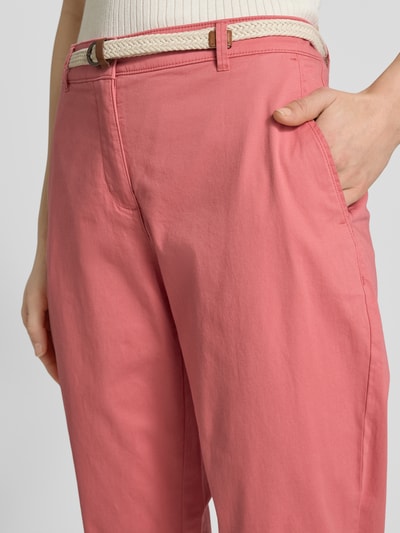 Christian Berg Woman Casual fit chino met riem Koraal - 3