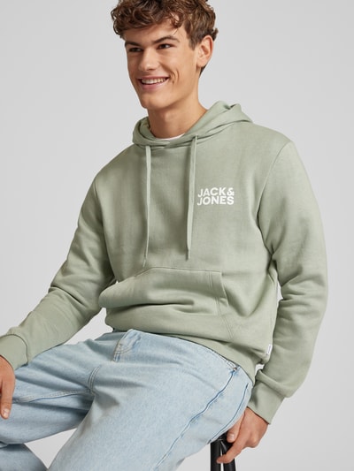 Jack & Jones Hoodie mit Label-Print Modell 'ECORP' Mint 3