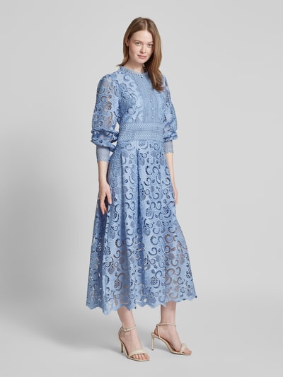 Copenhagen Muse Maxikleid mit Stehkragen Modell 'LANLY' Hellblau 1