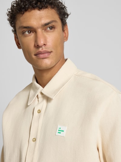 American Vintage Regular fit vrijetijdsoverhemd met labelpatch, model 'AFAZ' Beige - 3