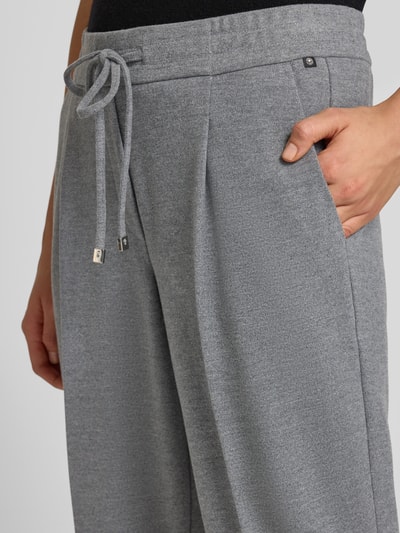 Stehmann Stoffen broek met elastische band, model 'Myriel' Lichtgrijs - 3