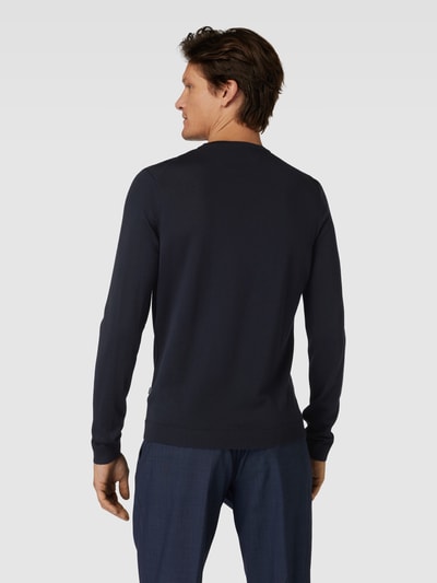 MAERZ Muenchen Pullover mit regulärem Schnitt und einfarbigem Design Marine 5