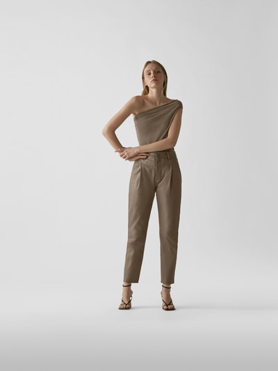 Rick Owens One-Shoulder-Top mit Seide Graphit 1