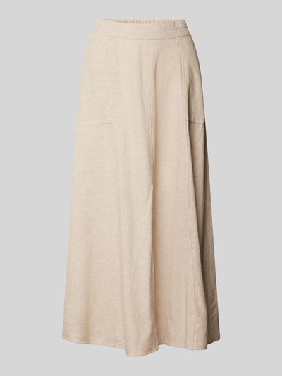 FREE/QUENT Leinenrock mit Eingrifftaschen Modell 'Lava' Beige 2