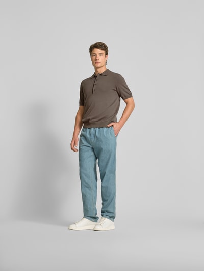Closed Poloshirt mit gerippten Abschlüssen Anthrazit 1