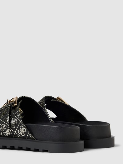 Guess Slippers met logoprint, model 'FATEMA' Zwart - 2