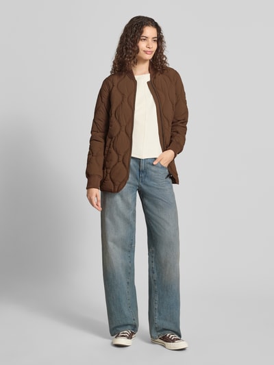 Superdry Steppjacke mit Stehkragen und Eingrifftaschen Dunkelbraun 1