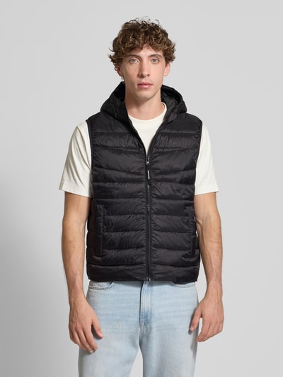 Jack & Jones Kamizelka pikowana z kapturem i wpuszczanymi kieszeniami Czarny 4