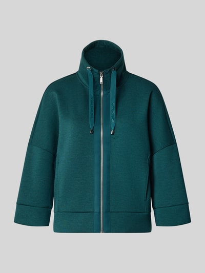 Produktfoto, Boxy Fit Sweatjacke met viscose van Tom Tailor, look: effen, scuba materiaal, opstaande kraag, 3/4-mouw, steekzakken