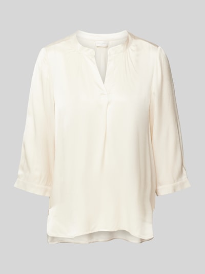 Milano Italy Blouse van viscose met tuniekkraag Offwhite - 2