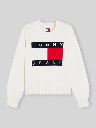Tommy Jeans Regular Fit Pullover aus Baumwoll-Woll-Mix Weiss 2