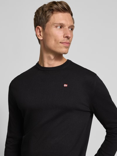 Napapijri Regular Fit Longsleeve mit Logo-Stitching Modell 'Droz' Black 3
